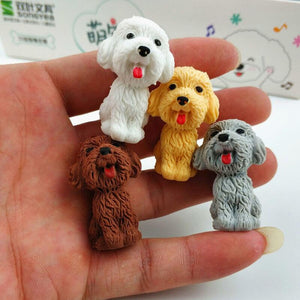36pcs/lot Lovely Cartoon Dog  Animal Mini 3D Eraser For Kids Stationery Student Gifts