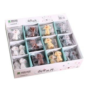 36pcs/lot Lovely Cartoon Dog  Animal Mini 3D Eraser For Kids Stationery Student Gifts
